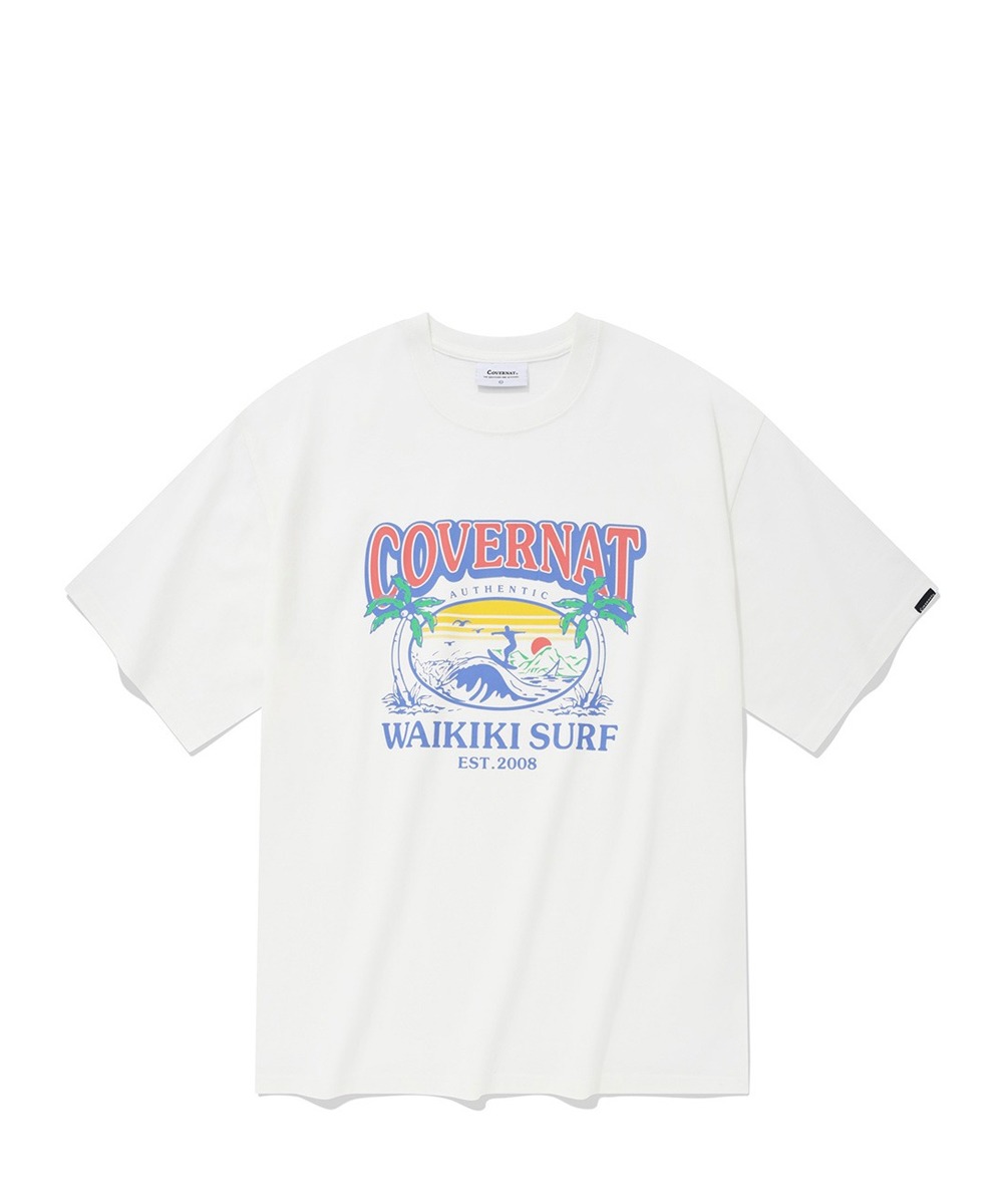 와이키키 서프 티셔츠 화이트
