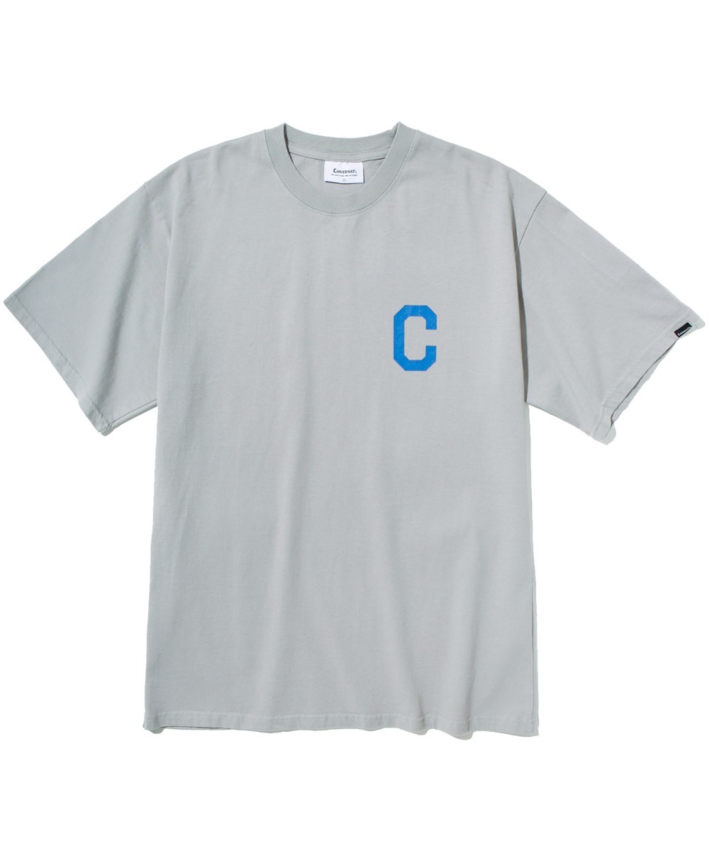 C 로고 티셔츠 피지털 그레이지