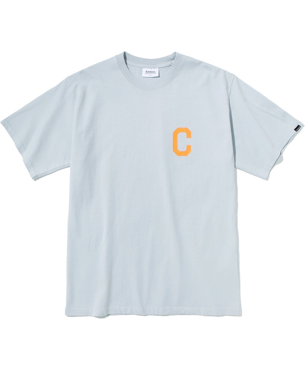 C 로고 티셔츠 피지털 블루