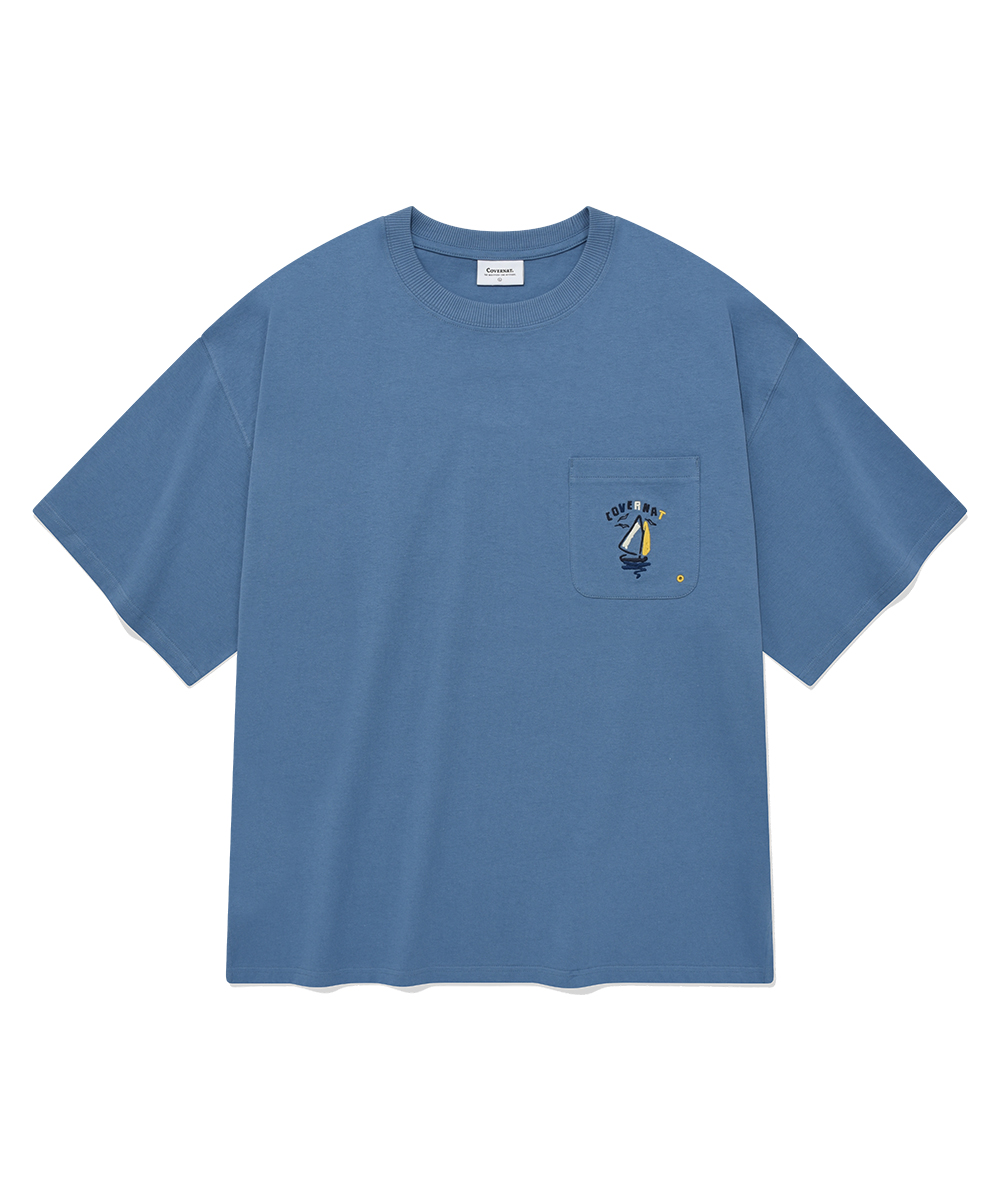 핫 썸머 세일 보트 티셔츠 블루
